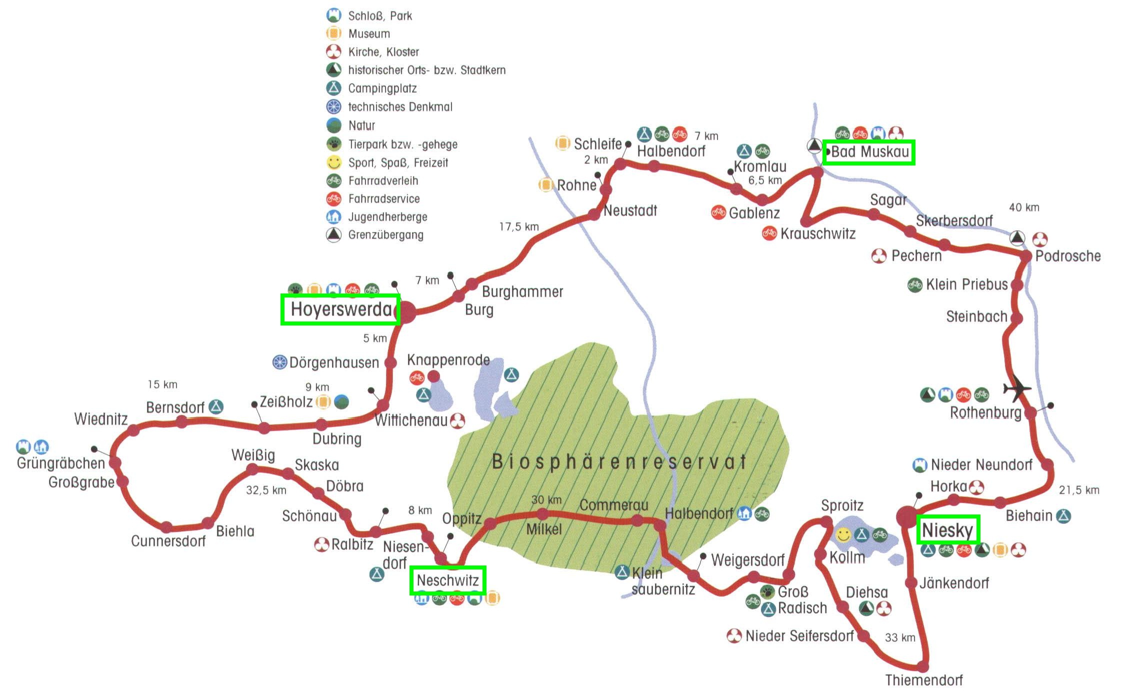 Karte Froschradweg